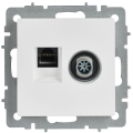BRITE Розетка двойная TV+RJ45 кат.5E РТВ/РК12-БрАБ арктический белый IEK