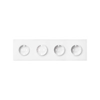 Simon 100 Белый матовый Кит 4 поста, фронт. Накладка на 4 розетки Schuko
