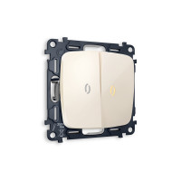 MO304030 Комплект механизма 2-кл проходного выключателя с подсветкой 3200K OMEGA Бежевый глянец QUANT (OP3040, VM120, G22Y) AMBRELLA VOLT