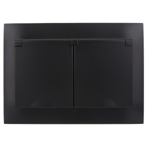 SKANDY Розетка 2-местная и крышкой 16А в сборе IP44 SK-R12Bl черный IEK
