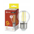 Лампа светодиодная LED-ШАР-deco 9Вт шар прозрачная 3000К тепл. бел. E27 1040лм 230В IN HOME 4690612026268