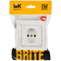 BRITE Розетка 1-местная без заземления без защитных шторок 10А в сб. РСР10-1-0-БрБ белый IEK