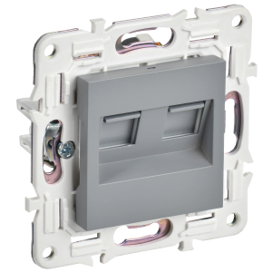 SKANDY Розетка компьютерная двойная RJ45 кат.6 SK-K04Gr серый IEK