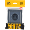 BRITE Розетка 1-местная без заземления без защитных шторок 10А в сб. РСР10-1-0-БрМ маренго IEK