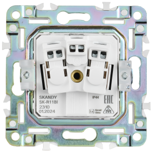 SKANDY Розетка 1-местная с заземлением с защитными шторками и крышкой 16А IP44 SK-R11G графит IEK