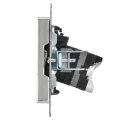 BRITE Розетка компьютерная двойная RJ45 кат.5E РК10-2-БрГН металл хром/никель IEK