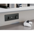 MA910510 Комплект механизма электрической розетки 2USB СC 20W сз на винтовых зажимах 16A-250V ALFA Графит мягкое касание QUANT AP9105, VM165 AMBRELLA VOLT