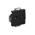ATLASDESIGN РОЗЕТКА двойная HDMI+RJ45, кат. 5е, механизм, КАРБОН ATN001082