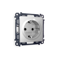 MA406010 Комплект механизма электрической розетки ALFA Серебро глянец сз на винтовых зажимах QUANT AP4060, VM141 AMBRELLA VOLT