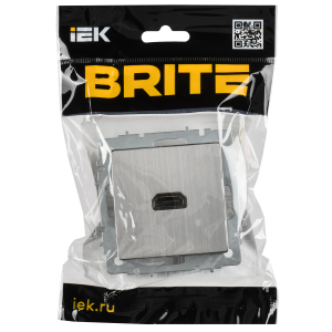 BRITE Розетка HDMI РHDMI-0-БрГН металл хром/никель IEK