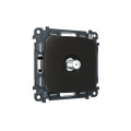 MO813050 Комплект механизма TV розетки SAT 5-2400MHz 3.5dB OMEGA Черный матовый QUANT OP8130, VM215 AMBRELLA VOLT