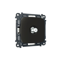 MO813050 Комплект механизма TV розетки SAT 5-2400MHz 3.5dB OMEGA Черный матовый QUANT OP8130, VM215 AMBRELLA VOLT