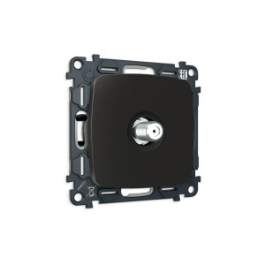MO813050 Комплект механизма TV розетки SAT 5-2400MHz 3.5dB OMEGA Черный матовый QUANT OP8130, VM215 AMBRELLA VOLT