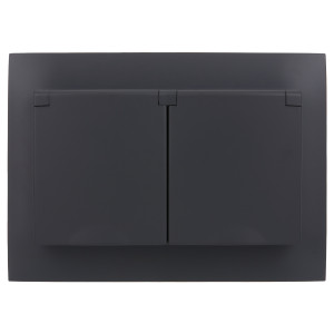 SKANDY Розетка 2-местная и крышкой 16А в сборе IP44 SK-R12T титан IEK