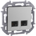 INSPIRIA Розетка компьютерная двойная RJ45 категория 5Е UTP алюминий
