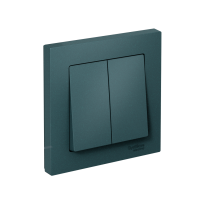 ATLASDESIGN 2-клавишный ВЫКЛЮЧАТЕЛЬ, сх.5, 10АХ, в сборе, быстрозажим. клем., ИЗУМРУД ATN000852S