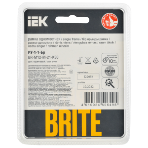 BRITE Рамка 1-местная РУ-1-1-Бр металл коричневый RE AL IEK