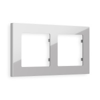 AF220402 Рамка ALFA Techno Серебро глянец 2-ая AMBRELLA VOLT