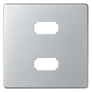 Накладка на розетку 2xUSB Simon SIMON 82 DETAIL, скрытый монтаж, холодный алюминий, 8201090-093