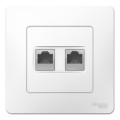BLANCA С/У РОЗЕТКА двойная: комп.RJ45, кат.5E + телефон. RJ11, БЕЛЫЙ BLNIS045111