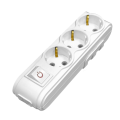 Arvia Electric, MOTTO, Колодка 3 гнезда с защитой от детей с/з и выключатель (белая)