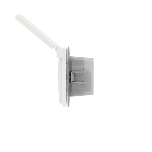 Розетка силовая, 2PE, с зш, с крышкой, IP44, KANT, белая магнолия