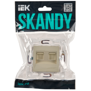 SKANDY Розетка компьютерная двойная RJ45 кат.6 SK-K04B бежевый IEK