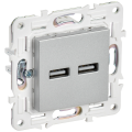 SKANDY Розетка USB A+A 3,1А SK-R15S серебряный IEK