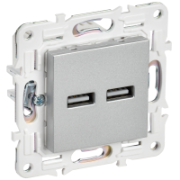 SKANDY Розетка USB A+A 3,1А SK-R15S серебряный IEK