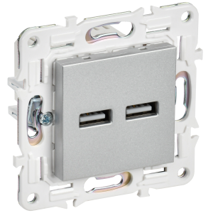SKANDY Розетка USB A+A 3,1А SK-R15S серебряный IEK