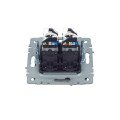 BRITE Розетка компьютерная двойная RJ45 кат.5E РК10-2-БрС сталь IEK