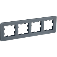 BRITE Рамка 4-местная РУ-4-2-Бр стекло графит RE IEK