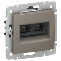 IEKVALENA Розетка компьютерная двойная RJ45 категория 6 UTP 6945321 капучино IEK