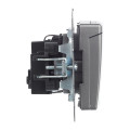 BRITE Розетка 1-местная с заземлением с защитными шторками и крышкой 16А IP20 РСбш10-3-БрС сталь IEK