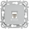 FLITE Розетка компьютерная RJ45 категория 6 UTP РК6-1-0-ФлА алюминий IEK