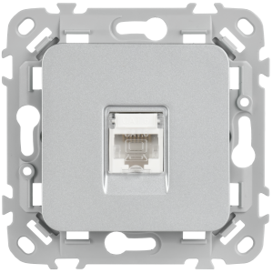 FLITE Розетка компьютерная RJ45 категория 6 UTP РК6-1-0-ФлА алюминий IEK
