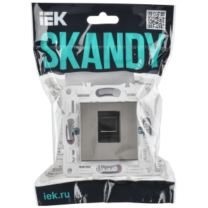 SKANDY Розетка компьютерная RJ45 кат.5E SK-K01N металл никель IEK