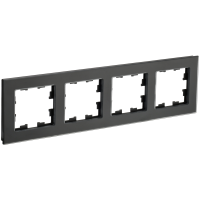 BRITE Рамка 4-местная РУ-4-2-Бр стекло черный матовый IEK