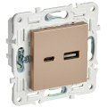 SKANDY Розетка USB A+C 3,1А SK-R14Sa песочный IEK