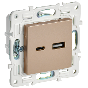 SKANDY Розетка USB A+C 3,1А SK-R14Sa песочный IEK