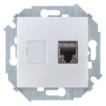 Розетка компьютерная RJ45 Simon SIMON 15, скрытый монтаж, алюминий, 1591563-033