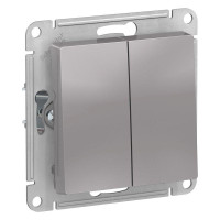 ATLASDESIGN AQUA 2-клавишный ВЫКЛЮЧАТЕЛЬ, IP44, сх.5, 10АХ, механизм, АЛЮМИНИЙ ATN440351