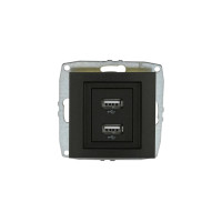Розетка двойная USB -зарядка механизм Mono Electric Despina/ Larissa графит 500-002005-178