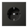 Розетка Jung LS METAL, скрытый монтаж, с заземлением, антрацит, AL1521AN
