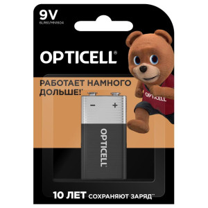 Элемент питания алкалиновый крона 6LR61 9В (блист. 1шт) Basic Opticell 5051003