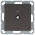 Jasmart Розетка TV Φ9.5mm проходная с накладкой, цвет Мокко