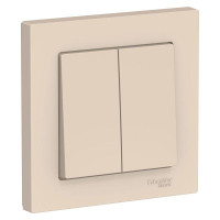 ATLASDESIGN 2-клавишный ВЫКЛЮЧАТЕЛЬ, сх.5, 10АХ, в сборе, БЕЖЕВЫЙ ATN000252