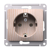 GLOSSA РОЗЕТКА с заземлением без шторок, 16А, механизм, СОСНА GSL001543