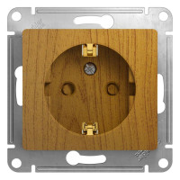 GLOSSA РОЗЕТКА с заземлением со шторками, 16А, механизм, ДУБ GSL000545