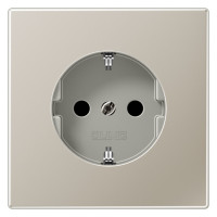 Розетка Jung LS METAL, скрытый монтаж, с заземлением, со шторками, стальной, ES1520KI